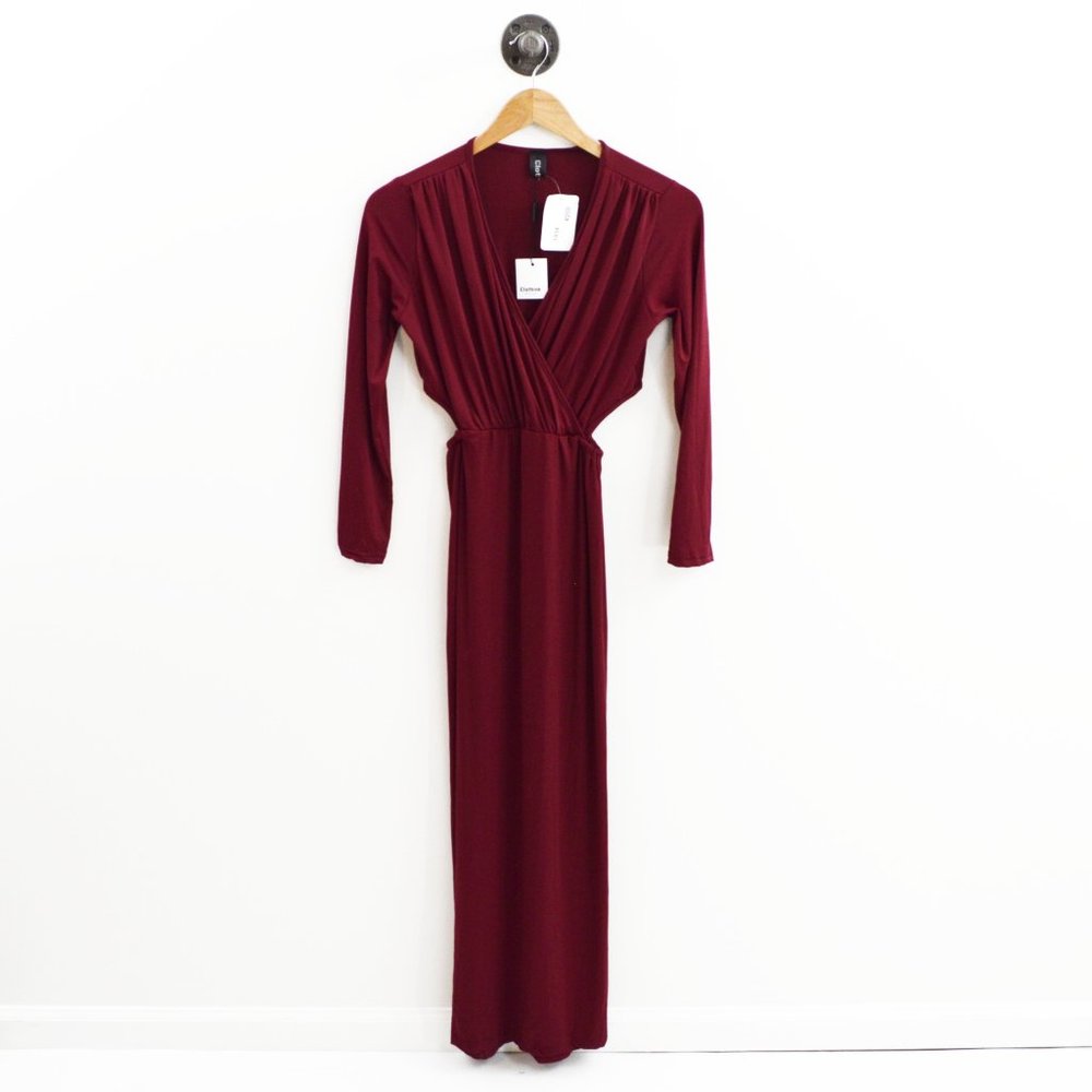 Clothink Cut Out L/S Maxi Dress #200-1934